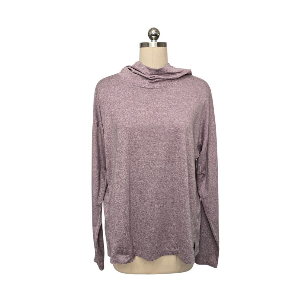 Athleta Uptempo II Hoodie Sweatshirt Mauve Purple Heathered‎ Activewear Womens L